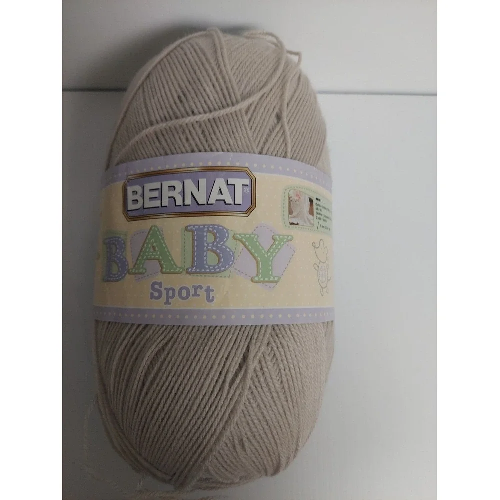 Baby Sport Big Ball Yarn Thread Solid Baby Taupe Lightweight 1256 Yards New